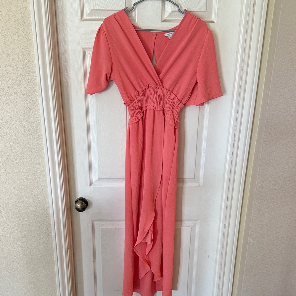 Elegant Coral High Low Dress